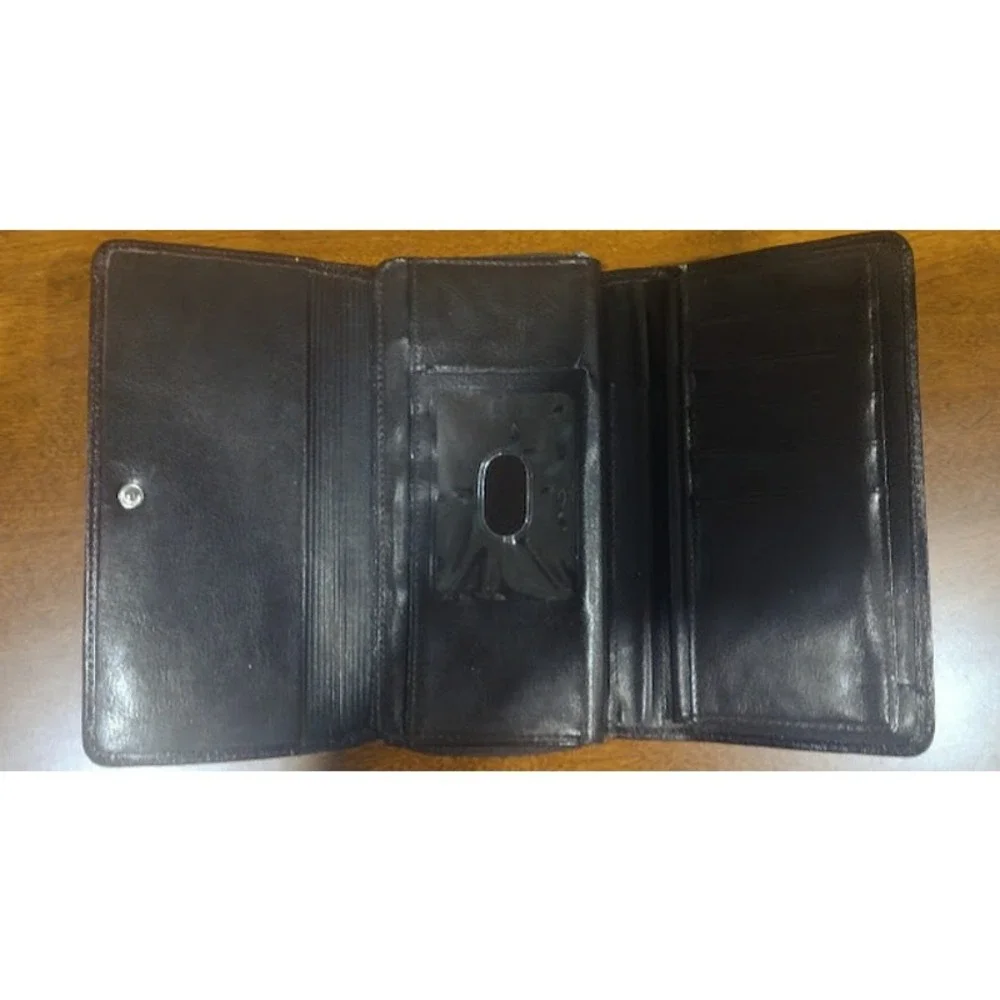Dopp Leather Tri Fold Wallet‎ with Lots of Compartments, Dark Brown